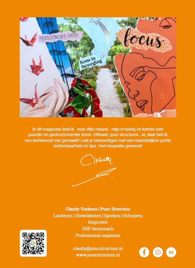 Puur magazine, achterzijde